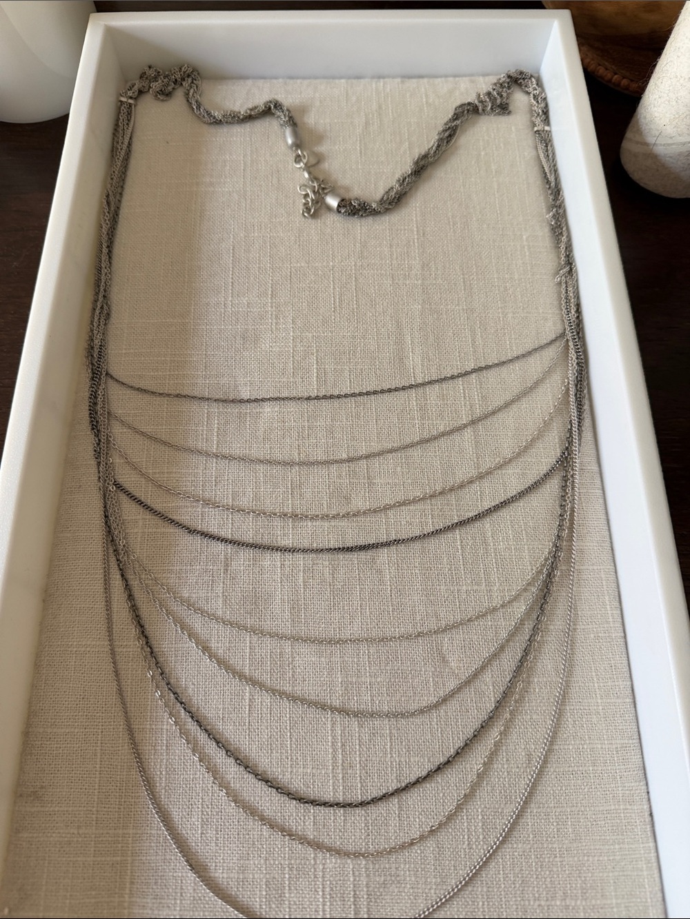 Stella & Dot Silver Multi-Layer Chain Necklace
